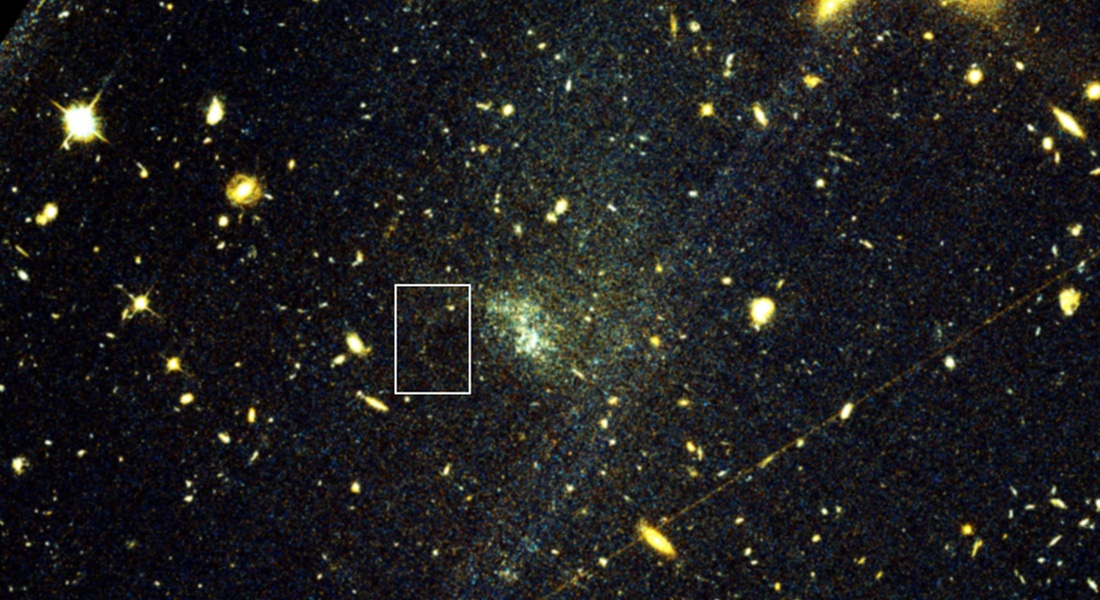 Hubble Space Telescope image showing the globular cluster stellar stream. Credit: Hubble Space Telescope and Holm et al. (2026).